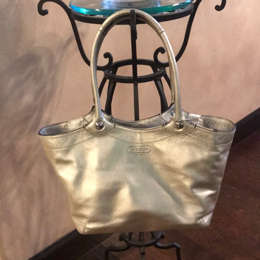 Coach Silver Metallic Purse